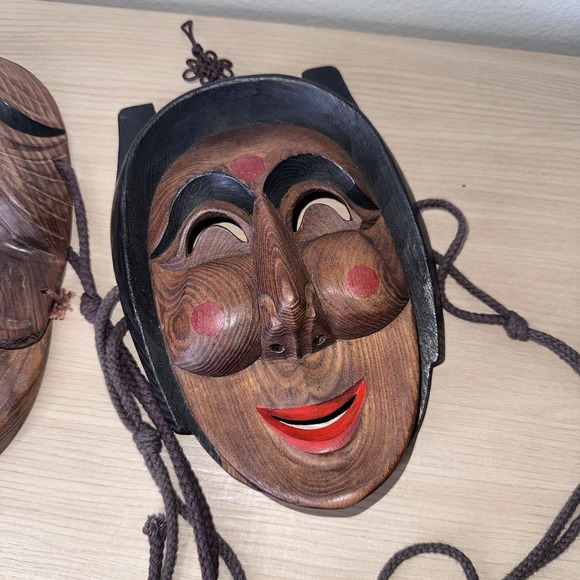 VTG‎ Real Human Face Size Korea Traditional Hahoe Mask Yangban Nobleman & Women - Picture 3 of 7
